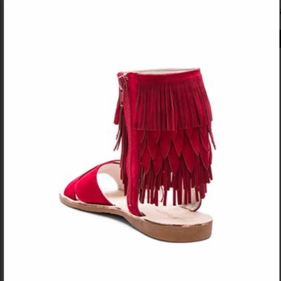 Jeffery Campbell Nerida Fringe Sandals - RED - Picture 7 of 8